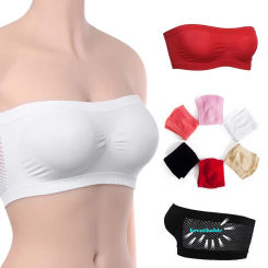 Summer Plus Size Bra Breathable Mesh Tubular Bra Strapless Crop Tops Women Sexy Bralette Bandeau Underwear Femme Bustiers