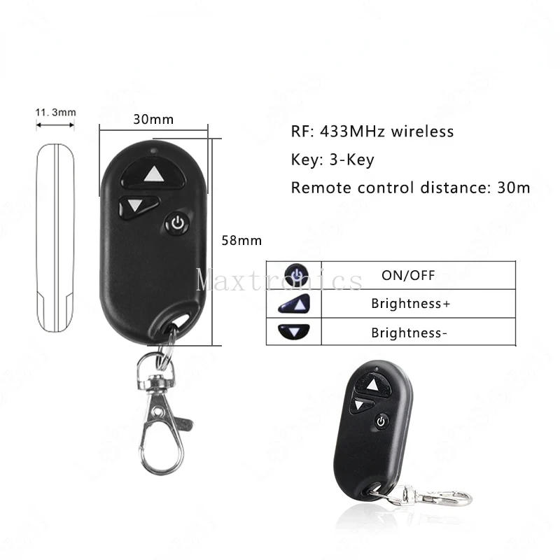 Description Picture 6 of itemDC12-24V LED Dimmer Controller 12A 1CH with 3-Key RF 433Mhz Wireless Remote Control for LED COB Single Color Light Strip Lamps