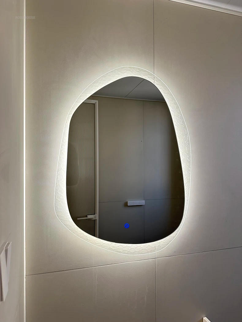 Description Picture 4 of itemCreative Smart Mirrors for Bathroom Modern Irregular Touch Screen Bath Mirrors Multifunctional Decorative Mirror for Powder Room