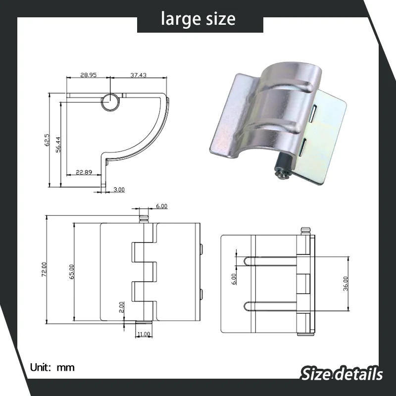 Description Picture 4 of itemCommercial Industrial Machinery Multi Specification Iron Galvanized Concealed Cabinet Door Load Bearing Welded Hinge