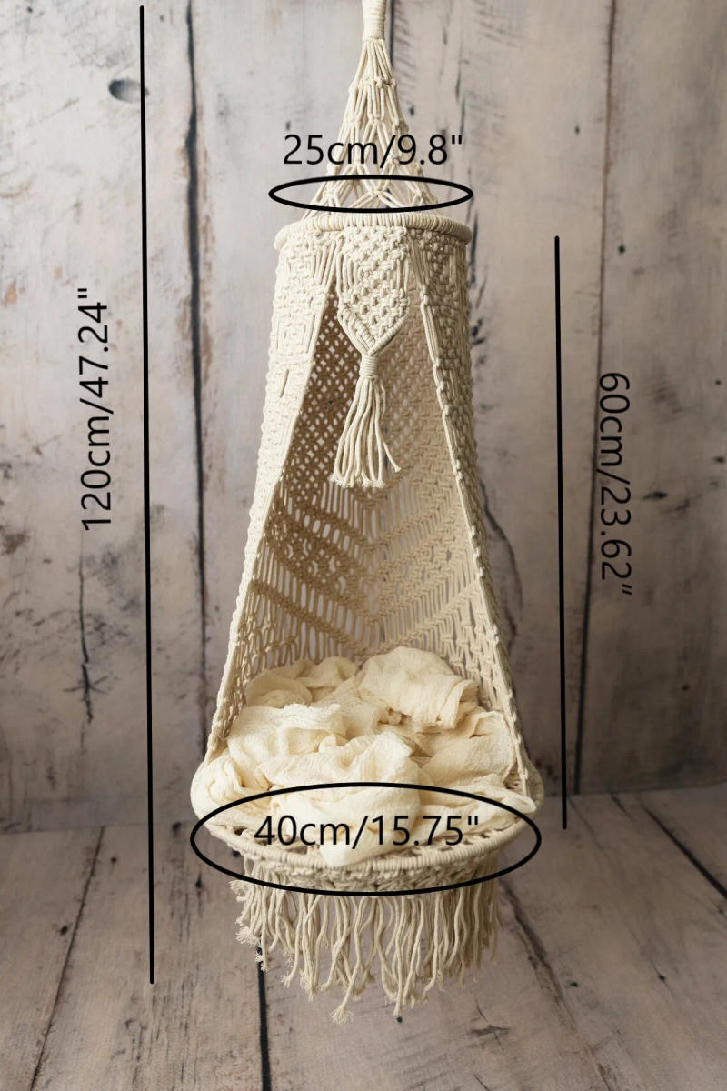 Description Picture 3 of itemNewborn Hammock Children's Photography Props Lace Hanging Hammock Sling Photo Props Newborn Photography Props