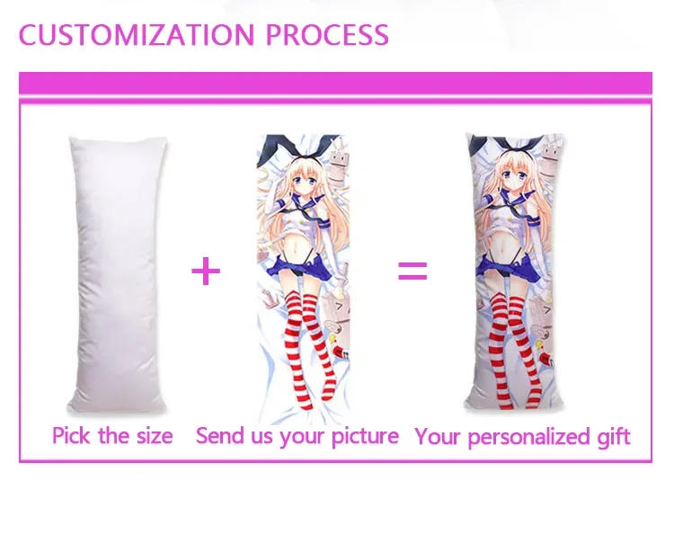 Description Picture 4 of itemDIY Custom Print Anime Dakimakura Cover Hugging Body Pillowcase Throw Pillow Case Only One For You Home Bed Decoration Hentai