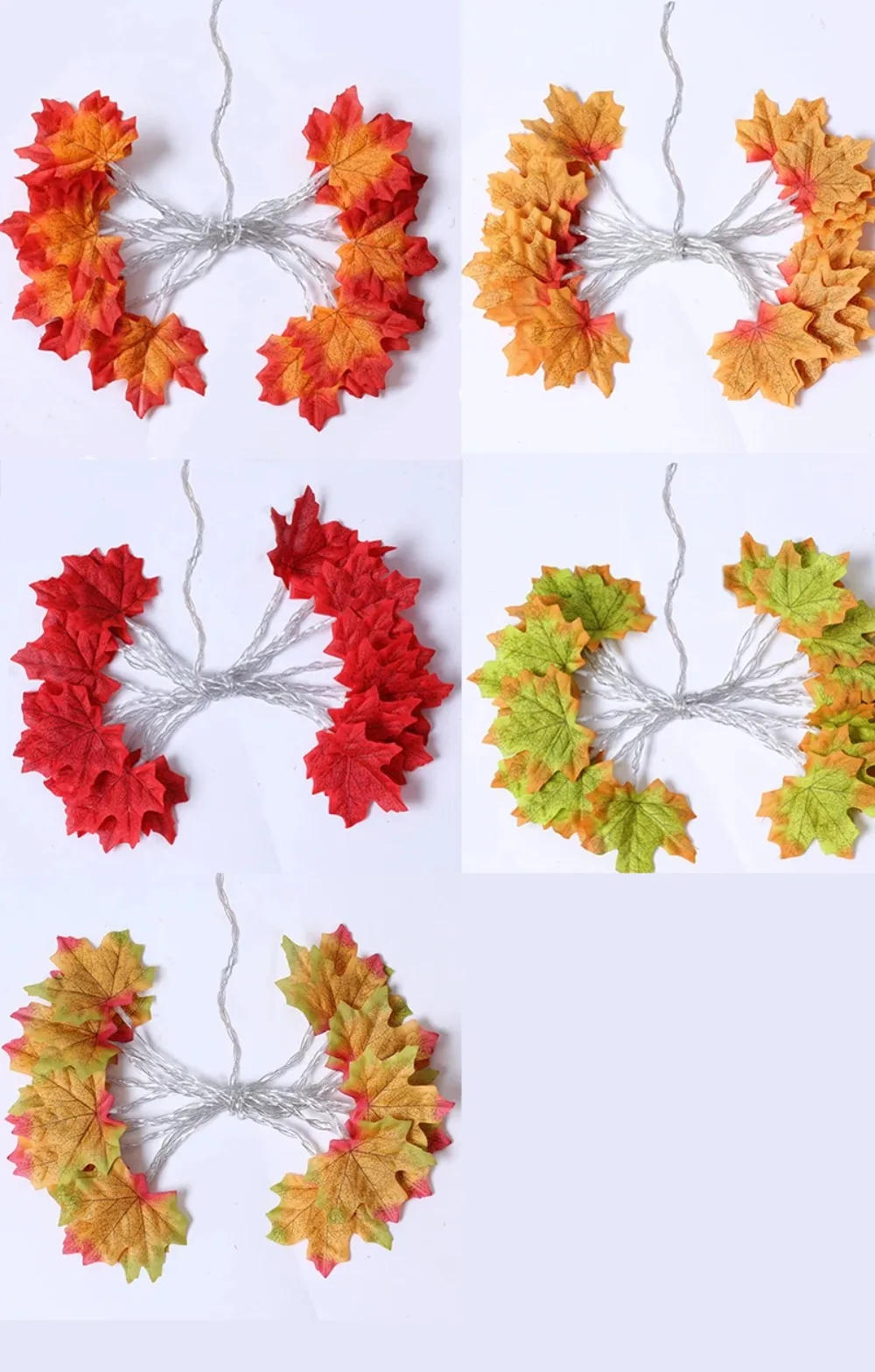 Description Picture 4 of item2/3/6M Christmas Decoration Artificial Maple Leaf Leaves LED Light String Lantern Garland Home Party DIY Deco Halloween New Yea