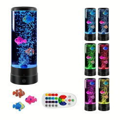 Led Fish Bubble Light, Remote Control 7 Colorful Light, Atmosphere Table Lamp, Creative Gift Christmas Gift