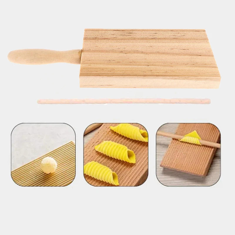 Description Picture 5 of itemWooden Noodles Board Handmade Pasta Tray Potato Dumplings Gnocchi Roller Pasta Paddle Board Maker Desserts Pastry Baking Tools