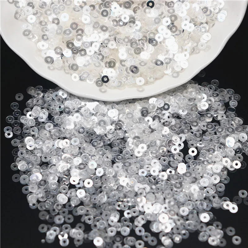 Description Picture 3 of itemSequin Crystal Transparent 3mm 4mm 5mm 6mm Pvc Round Flat Cup Loose Sequins Paillette Sewing Wedding Craft DIY Accessories 10g