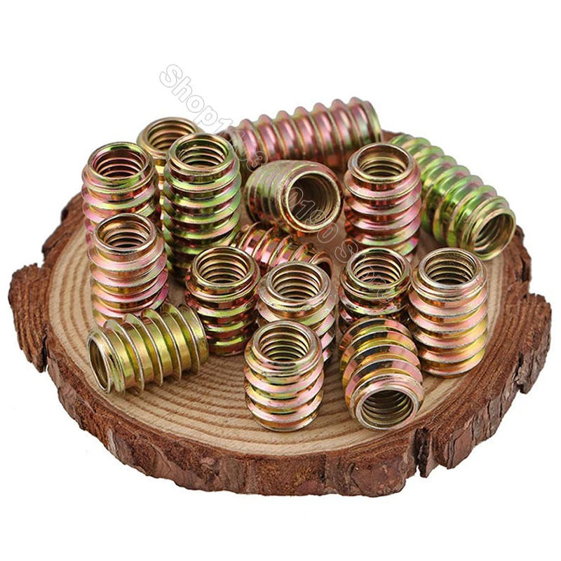 Description Picture 5 of item5-30Pcs M6 M8 M10 Furniture Pass-through Drive Unhead Threaded Nut Color Zinc Plated Carbon Steel Wood Insert Nuts L=10-30mm