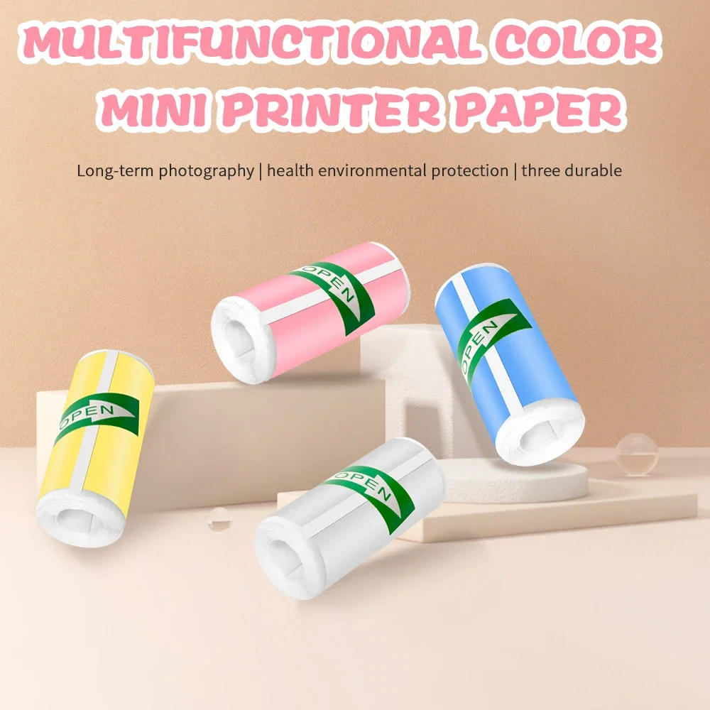 Description Picture 5 of itemColor Sticker Thermal Printer Transparent Rolling Paper Camera Refill For Photo Journal Notes Memo For Kids DIY Scrapbook