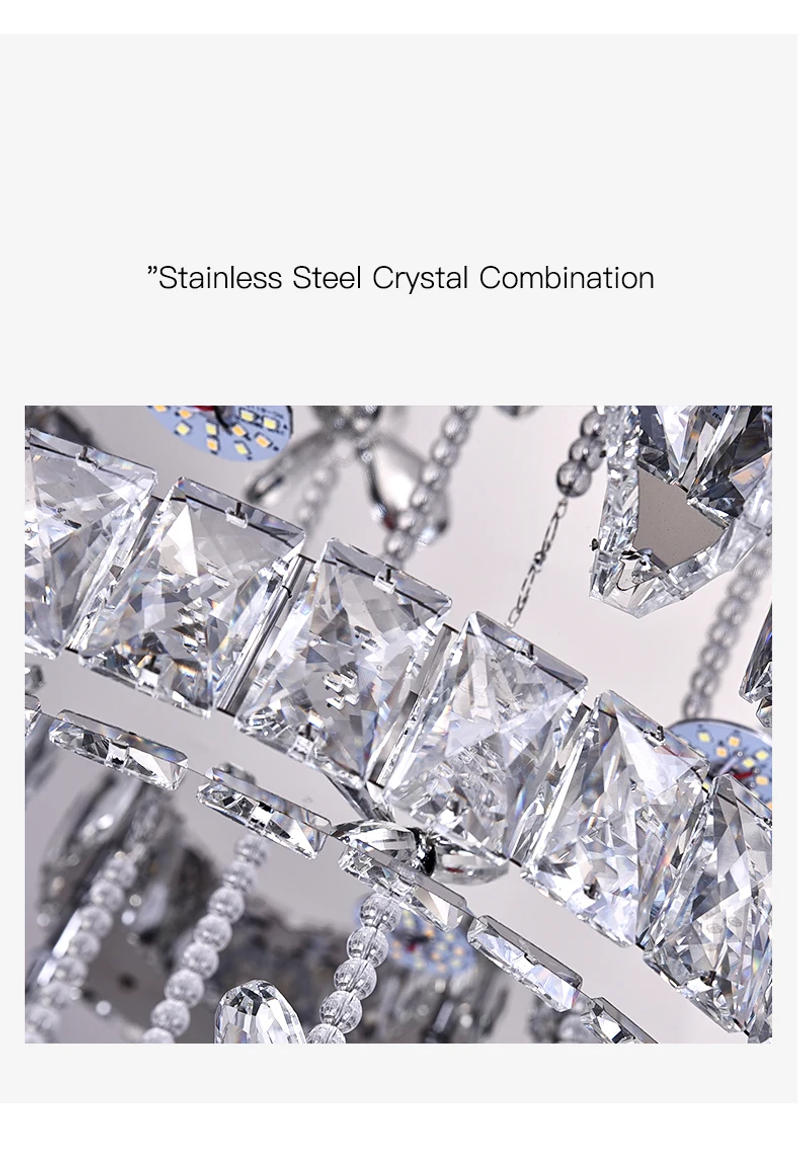 Description Picture 5 of itemNew crystal lamp living room light circular minimalist modern LED ceiling light atmospheric household bedroom lighting