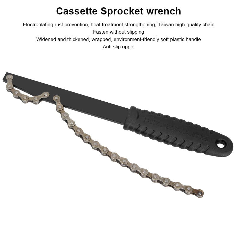 Description Picture 3 of itemBike Flywheel Removal Tool Kit With Cassette Wrench 12 Teeth Bicycle Chain Whip Cassette Sprocket Remover Tool MTB Repair Tools