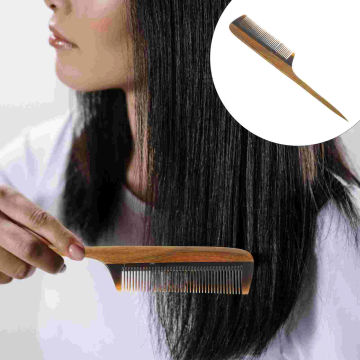 Sandalwood Hair Comb Natural Wooden Rat Tail Handled Comb Professional Comb Fine Detangling Comb for Men Random Color