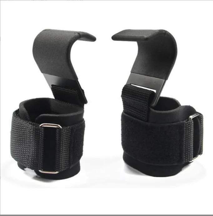 Description Picture 5 of item1pc Weight Lifting Hook Grips With Wrist Wraps Hand-Bar Wrist Strap Gym Fitness Hook Weight Strap Pull-Ups Power Lifting Gloves