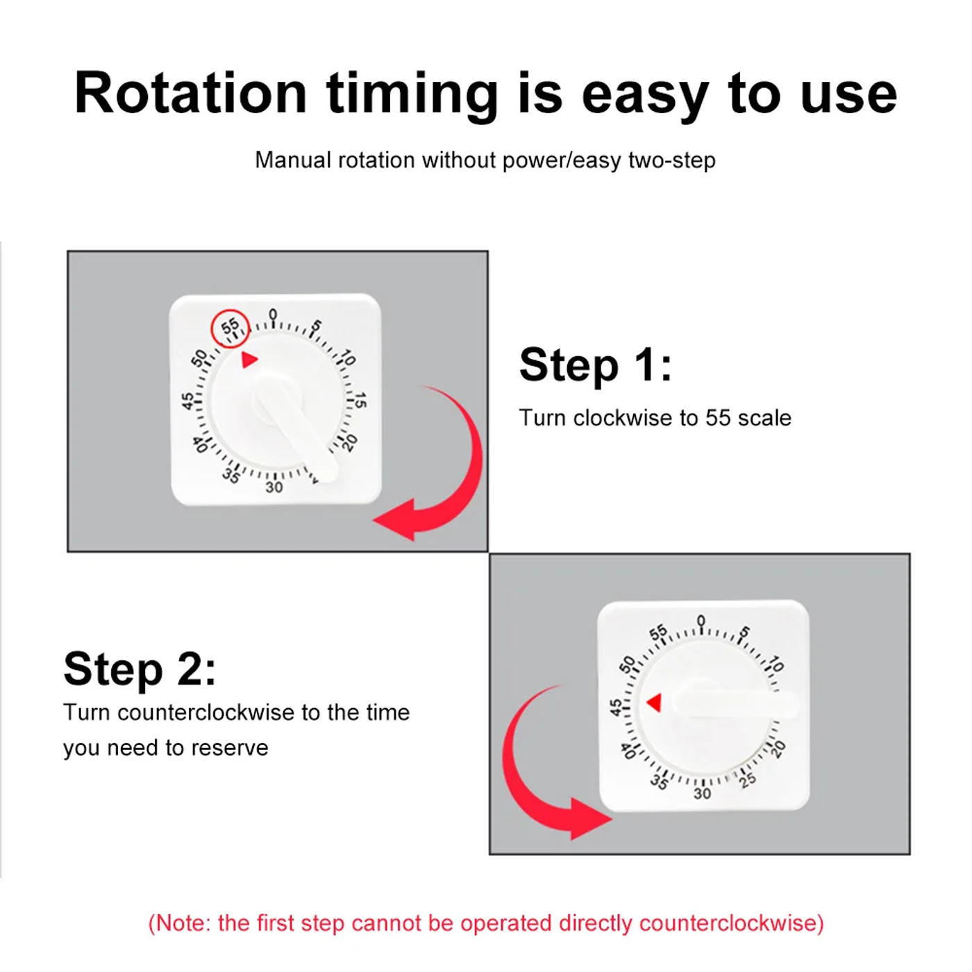 Description Picture 5 of item60 Minutes Kitchen Timer Count Square Cooking Up Alarm Sleep Temporizador Clock Mechanical Stopwatch Alarm Down Office Meeting