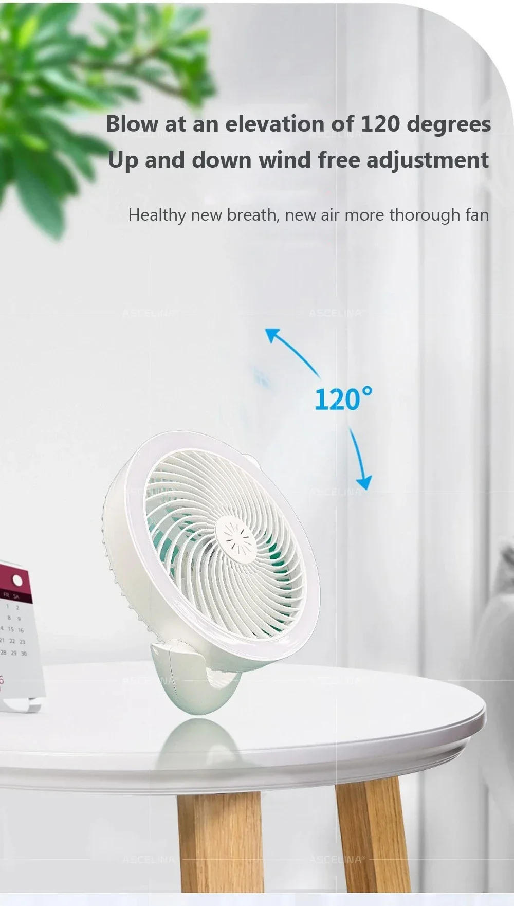 Description Picture 5 of itemLED Fan Lamp Camping Fan Rechargeable Desktop Portable Wireless Ceiling Fan Light Multi scenario usage With Hooks Led Light