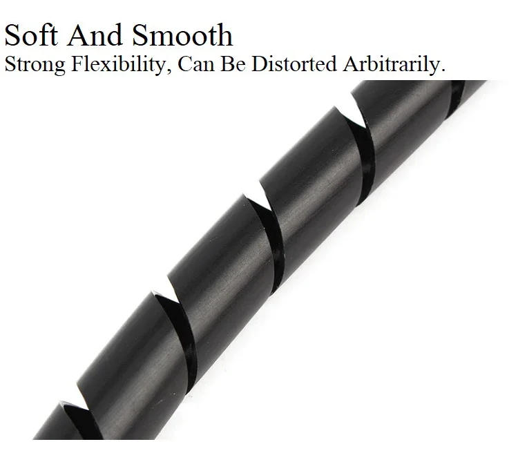 Description Picture 5 of itemCable Sleeve Winding Pipe Spiral Wrapping Transparent/Black Wire Organizer Sheath Tube 4-30MM Plastic Tape Management Protector
