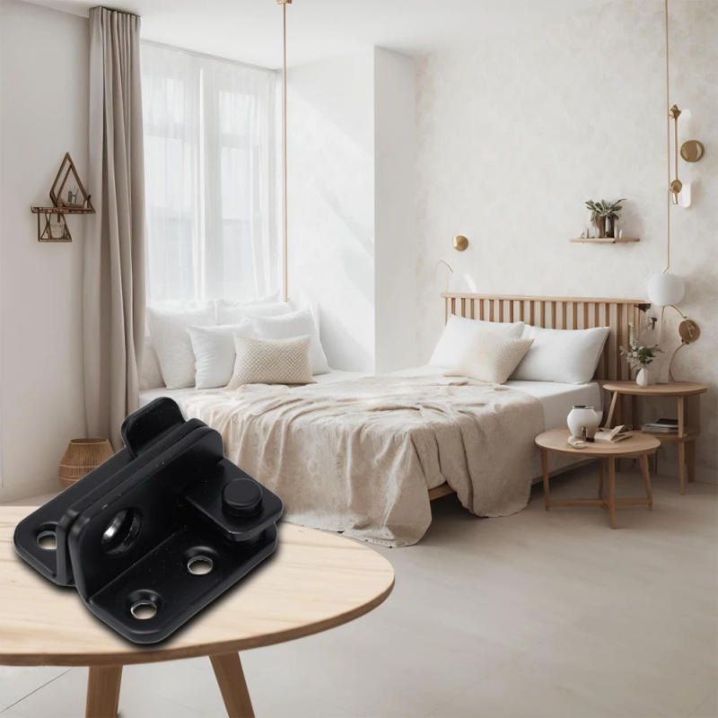 Description Picture 6 of itemAnti-violence Door Bolt Door Chain Lock New Safety Black Wardrobe Free Punching Garden Gate Hardware Improvement