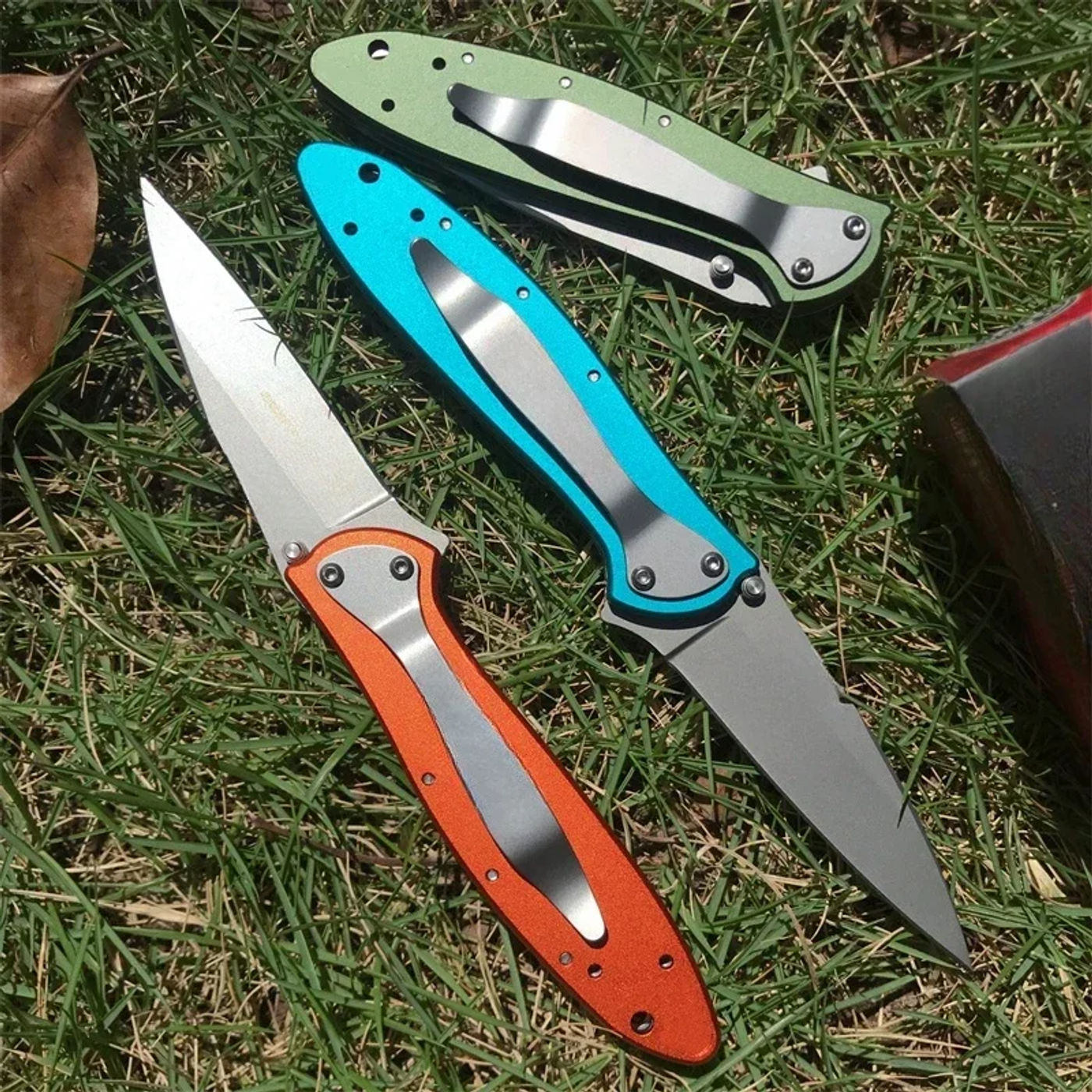 Description Picture 5 of item3 Colors KS 1660 Folding Knife 8Cr13Mov Blade Aluminium Alloy Handle EDC Tool Camping Pocket Hiking Outdoor Hunitng Hand Knives