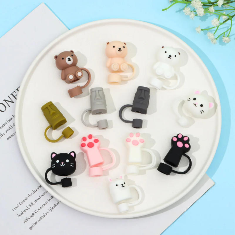 Description Picture 5 of item1PC Reusable Creative Silicone Straw Plug Splash Proof Drinking Dust Cap Straw Tips Cover Drinkware Kitchen Tool Cup Accessories