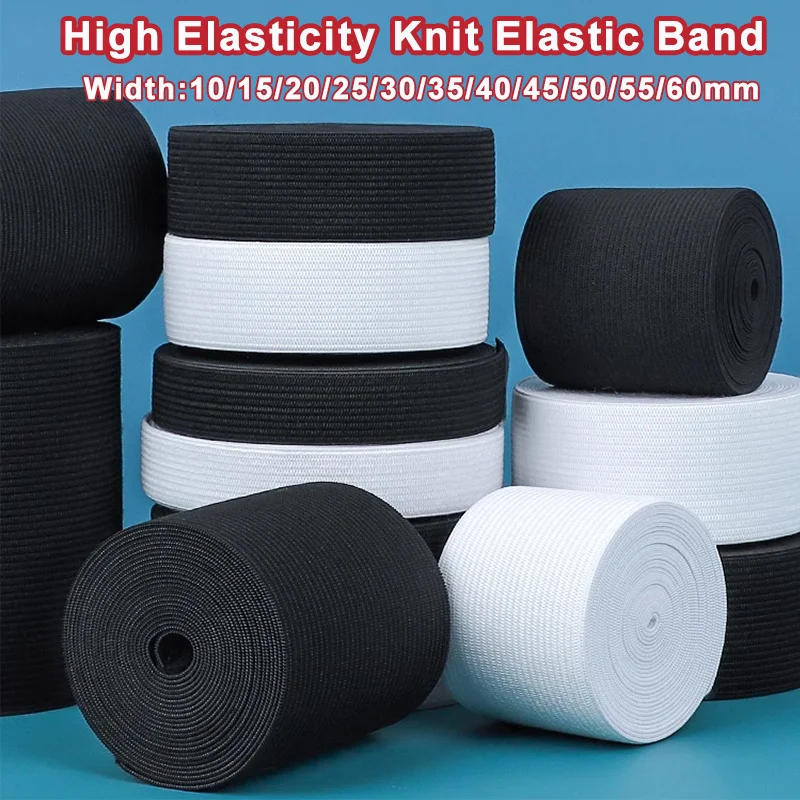 Description Picture 2 of item1M Elastic Bands Stretch Knit Elastic Spool Heavy Stretch Tape Wig Elastic Band for Sewing Waistband 10/15/20/25/30/50/60mm Wide