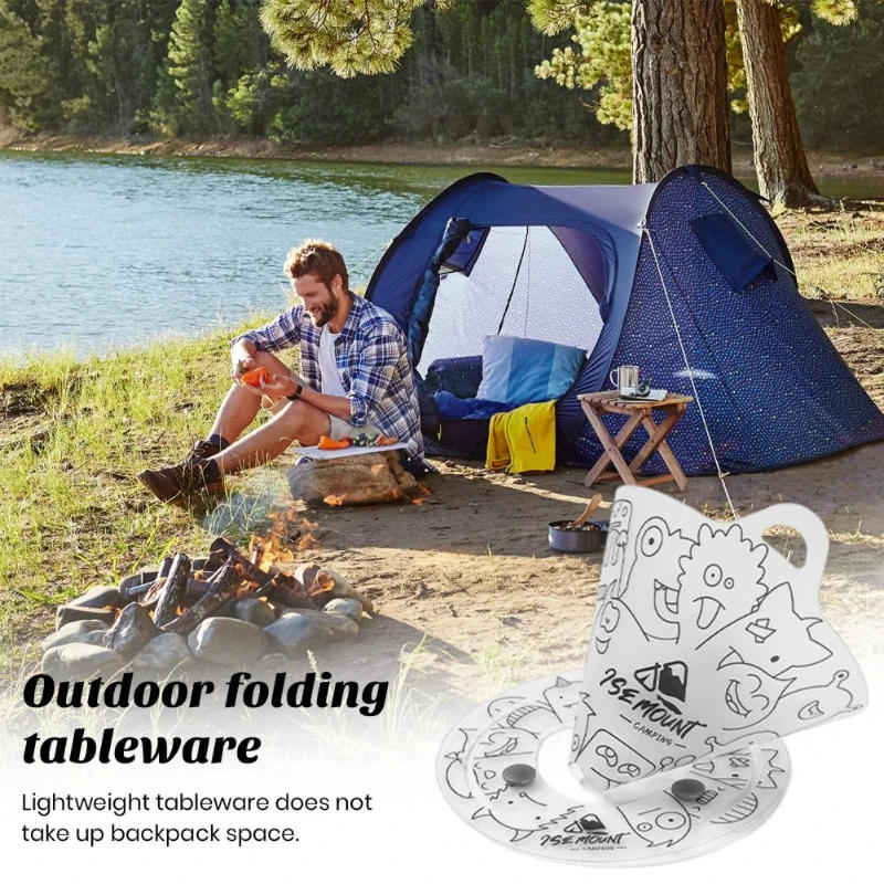 Description Picture 2 of itemOutdoor Foldable Bowl Heatproof Plate with Snap Food-Grade Cup Coffee Filter Funnel for Camping Camping Cookware Outdoor Camping