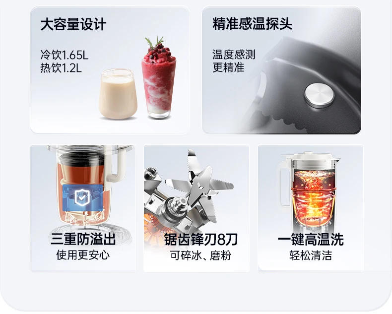 Description Picture 5 of item220V Intelligent Multi-function Blender with Ice-crushing and Automatic Cleaning for Home juicer machine Soybean milk machine
