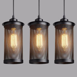 Modern Nordic Pendant Lights Black Iron Retro Loft Cage  Pendant Lamp American Industrial Metal Hanging Lamps