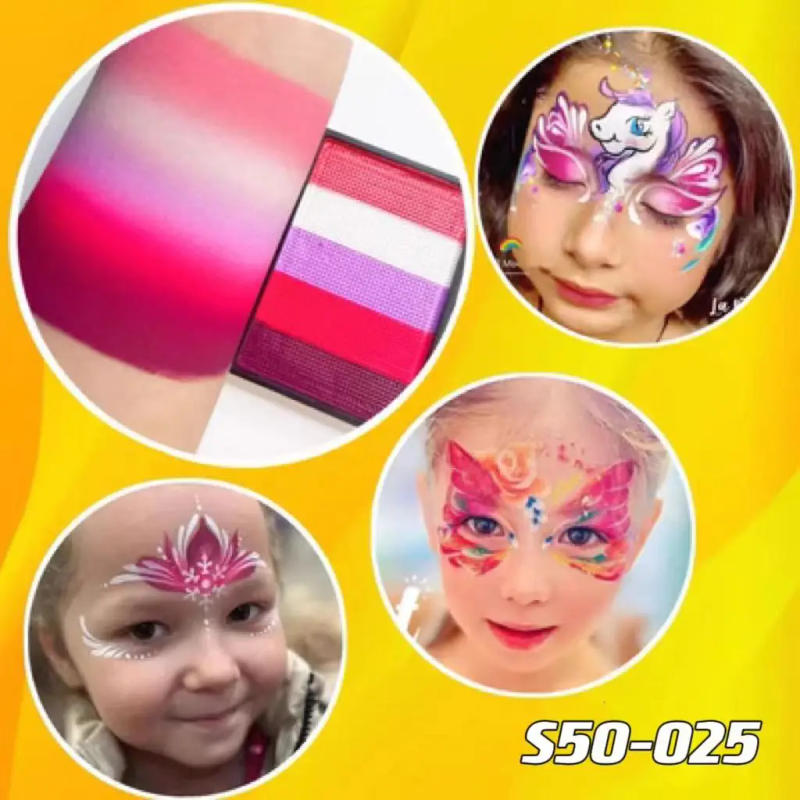 Description Picture 2 of item50g Water Based Rainbow Split Cake Best Price Face Body Painting Aqua Water Activated Eyeliner For Kids