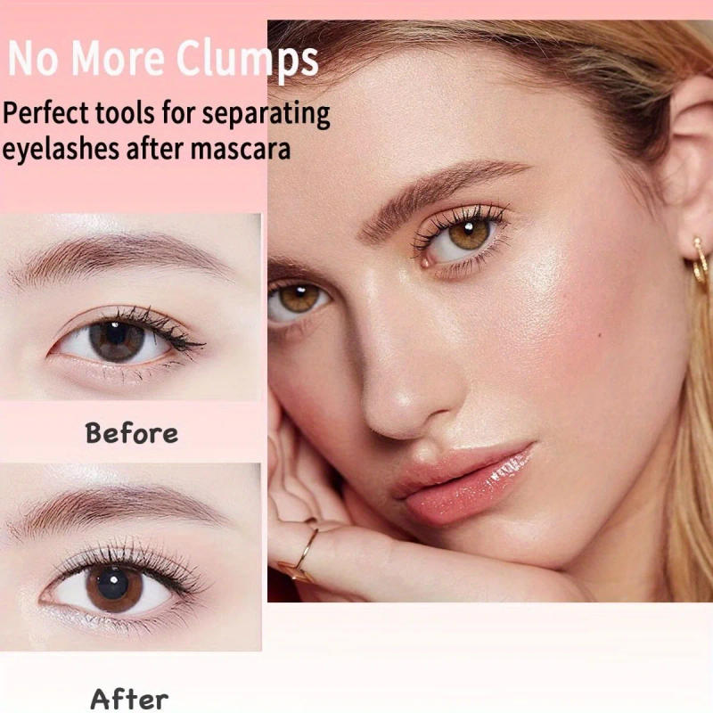 Description Picture 4 of itemEyelash Separator Tool Steel Teeth Lash Comb Eyebrow Eye Lash Brush With Cover Arc Design Mascara Comb for Women Eyes Makeup