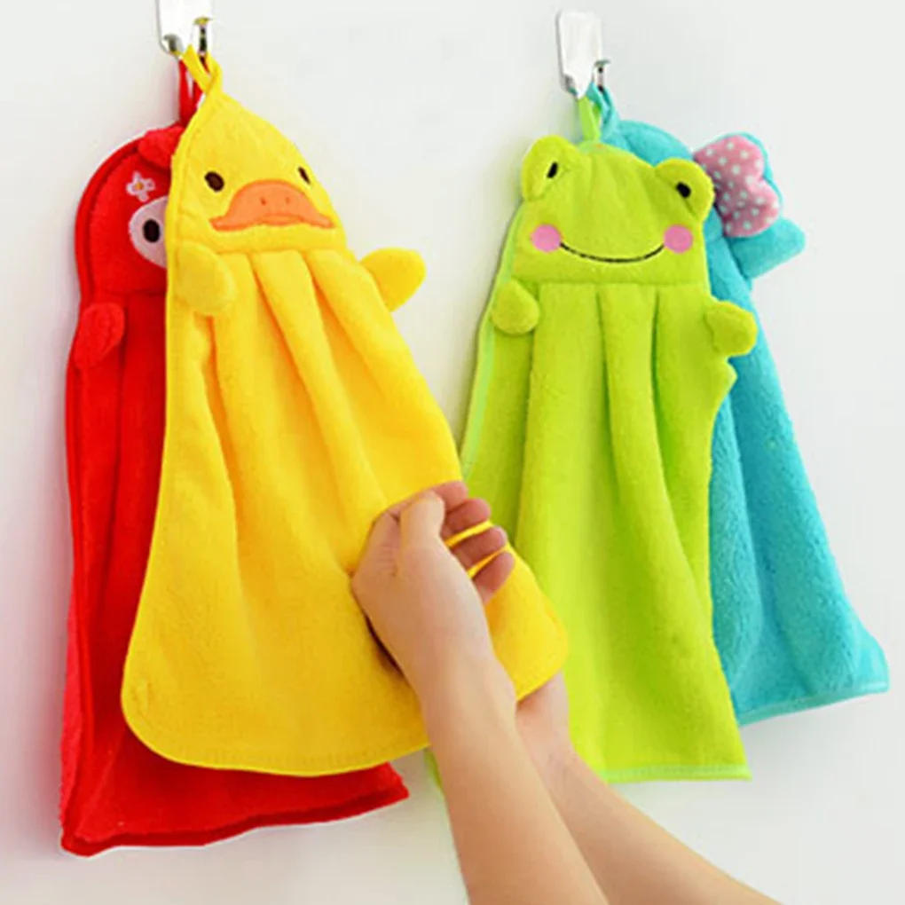 Description Picture 4 of itemLovely Cartoon Children Microfiber Hand Dry Towel For Kids Soft Plush Fabric Absorbent Hang Towel Kitchen Bathroom Bath Wipe