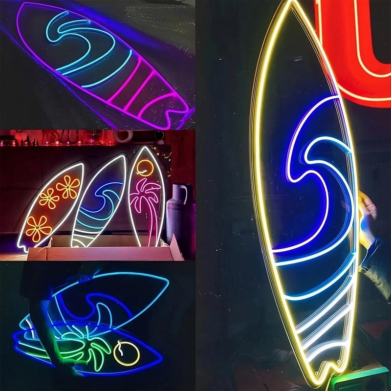 Description Picture 4 of itemSurfboard Neon Signs Unique Wall Decoration Special Gift Cool Fashion 2023 Design Beach Bar Home Decoration Room Boys Girls Room