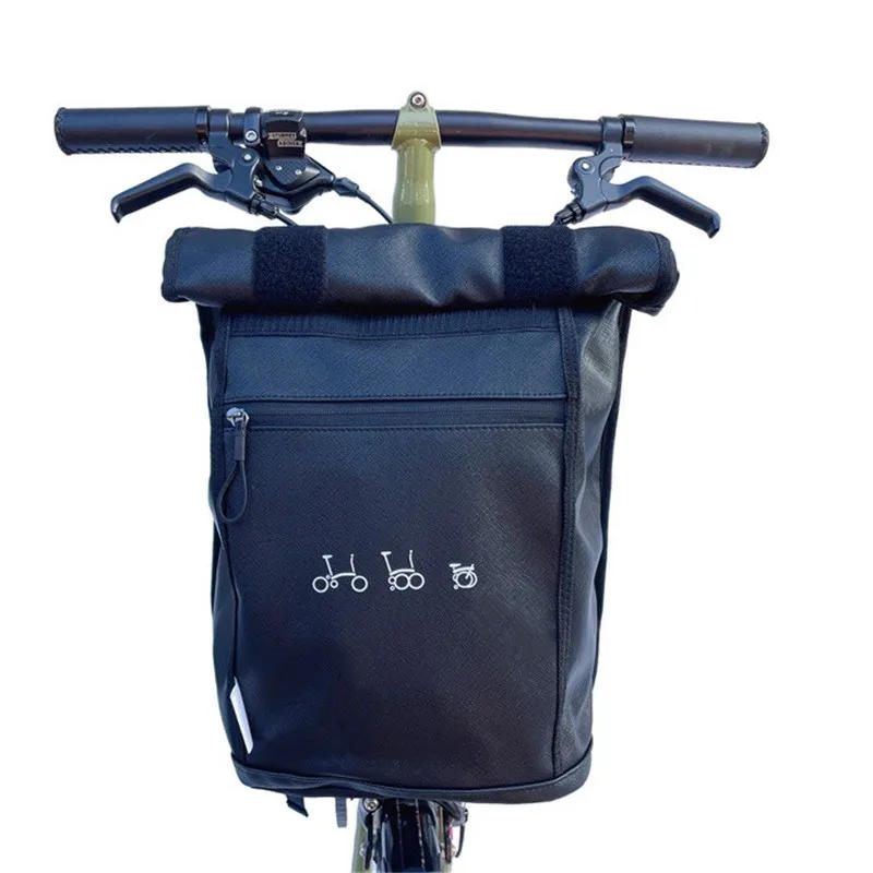 Description Picture 2 of itemFolding Bike Front Carrier Bags & Panniers Use For Brompton Birdy Bicycle Front Storage Bag handbag With Aluminum Mount