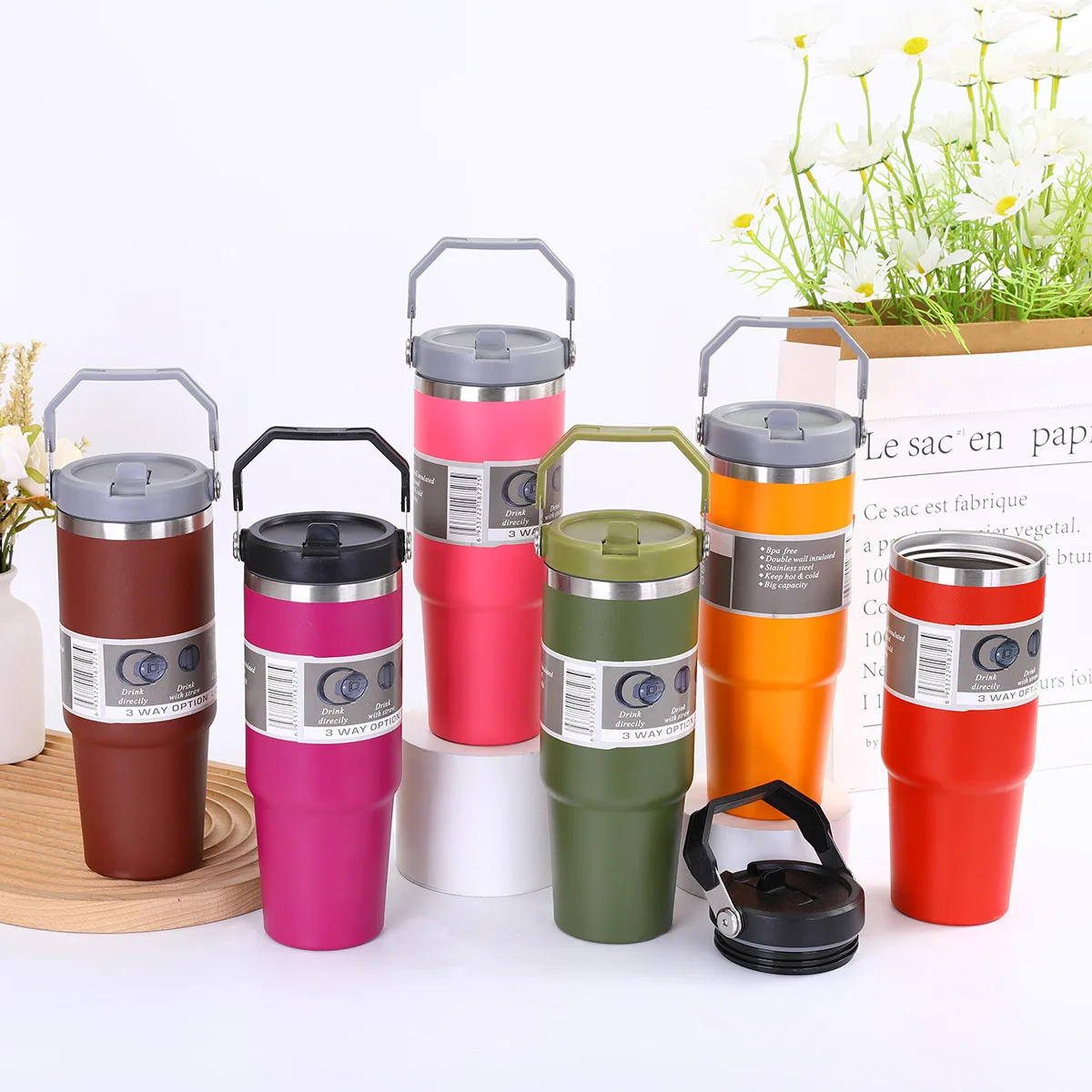 Description Picture 2 of item30oz Stainless Steel Coffee Cup Cold And Hot Double-layer Insulated Cup Tumbler Thermo Bottle Car Travel Mug