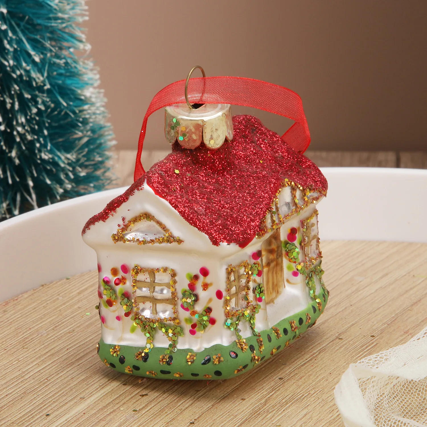 Description Picture 4 of itemChristmas Tree Hanging Ornaments Glass Decorations for Home New Year Party 2024 Nativity Glass Christmas Decoration Supplies