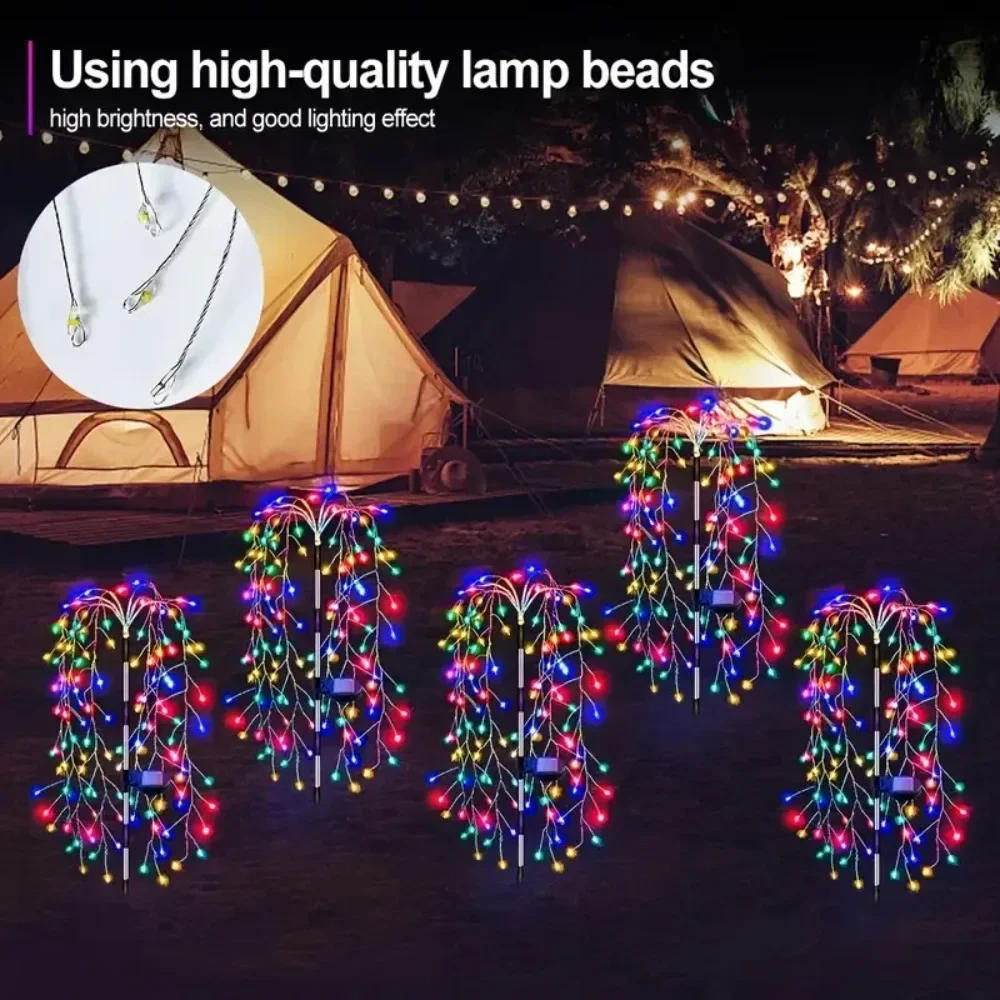Description Picture 2 of item200 LED Solar Outdoor Lights Garden Decor String Lamp FLSTAR FIRE Waterproof Outside Fairy Lights 8 Modes Porch Path Decorations