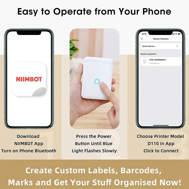 Description Picture 6 of itemNiimbot Round Mini Printer Portable Thermal Label Stickers Self-Adhesive Waterproof for D11/D110/D101 Label Maker Sticker New