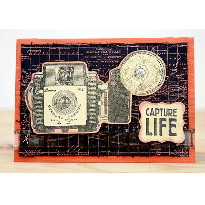 Description Picture 5 of itemNew Retro Camera Pattern Transparent Stamps For DIY Making English Words Greeting Card Scrapbooking No Metal Cutting Dies