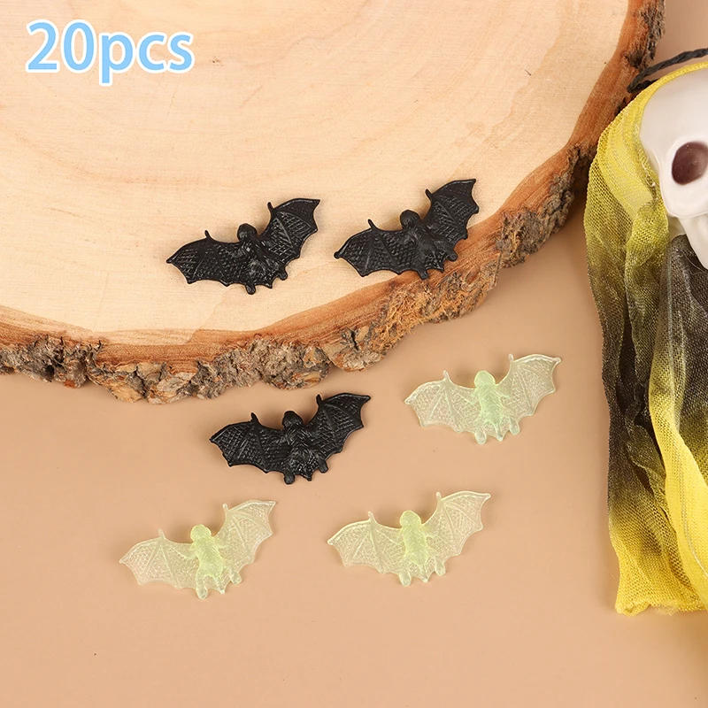 Description Picture 2 of item20pcs Plastic Black Luminous Fake Bat Halloween Decoration Haunted House Horror Props Accessories DIY Kids Toys Party Favors
