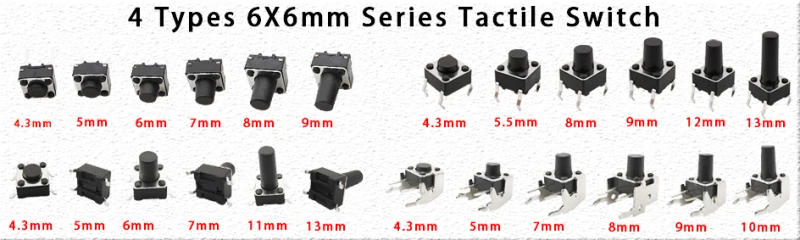 Description Picture 3 of item20/50/100Pcs Micro Tactile Switch Momentary Tact DIP Switch 2Pin 6 x 6mm Micro Touch Push Button Switch High 5mm 6mm 7mm 8mm 9mm