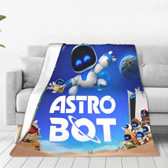 Astrobot Cartoon Coral Fleece Plush Throw Blankets Game Blankets for Bedding Travel Ultra-Soft Bedroom Quilt