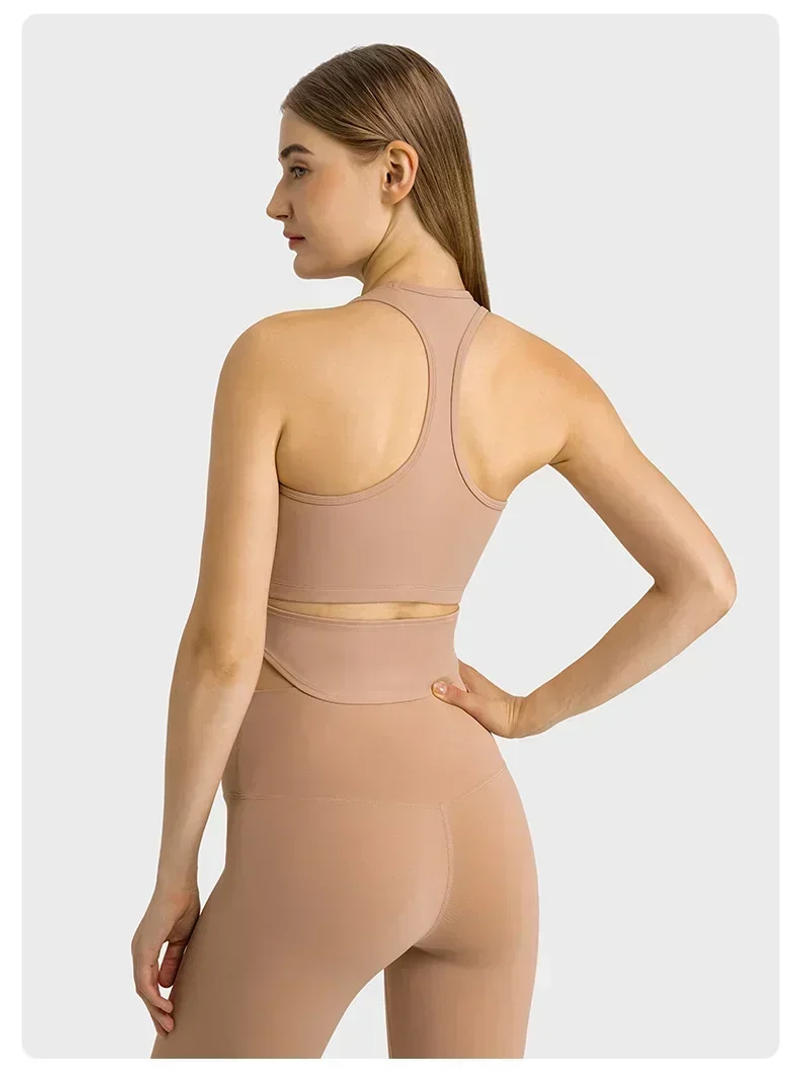 Description Picture 4 of itemLemon Seamless Yoga Tank Tops Ribbed Knitted I-shaped Fitness Vest Gym Sportswear for Women Tights Running Push Up Workout Top