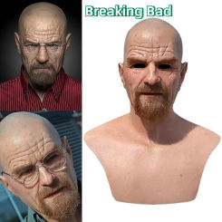 Breaking Bad Walter White Mask Realistic Bald Old Man Heisenberg Latex Mask Adult Halloween Party Cosplay Masquerade Decor Props