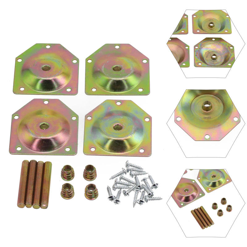 Description Picture 5 of item4pcs Furniture Parts Home Hardware Cabinet Furniture Mounting Bracket Table Feet Sofa Angled Legs Fixing Plate Bed With Screw