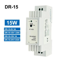 DC 12V 24V Switching Power Supply Rail Type Small Volume DR-15-0.63A 1.25A 5V 15V Transformer 15w