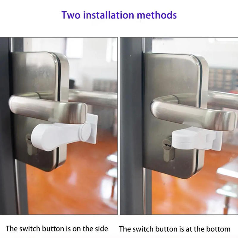 Description Picture 5 of itemChild Safe Door Lock 180 Degree Rotating Door Lever Lock Self Adhesive Window Door Handle Lock for Window Door Cabinet