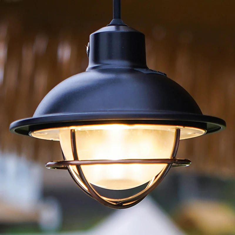 Description Picture 3 of item1pc Retro Portable Camping Lanterns Rechargeable Dimmable Tent Light Outdoor Waterproof Flashlight Emergency For Fishing LT066