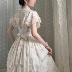 Licaboth Palace Style Princess Dress Lace Flower Fairy Summer Vintage Frock Lolita Romantic Victorian Ceremonial Dresses Female