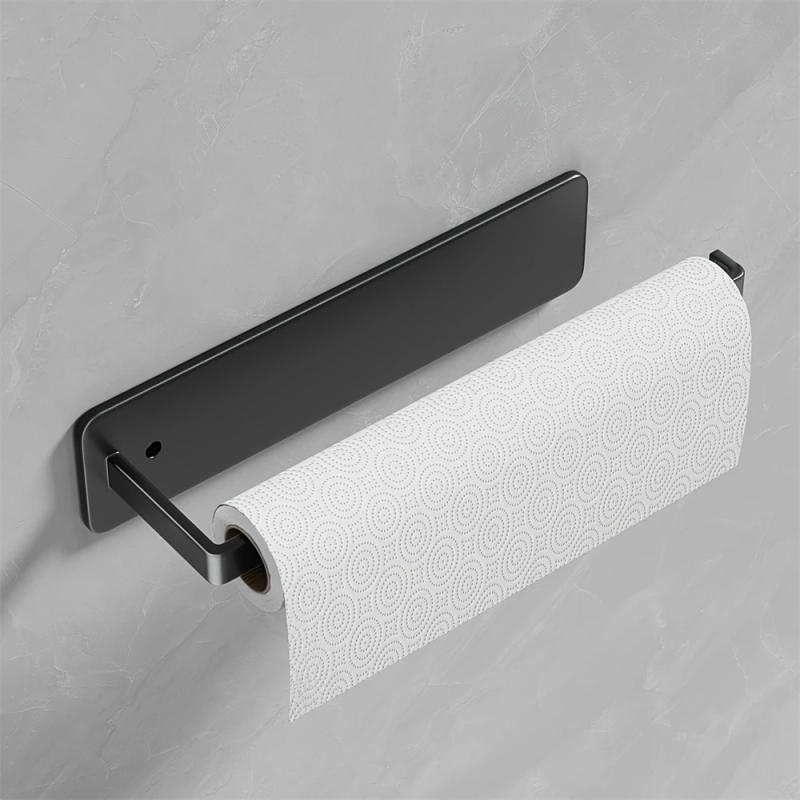 Description Picture 6 of itemKitchen Tissue Rack Without Punching Cabinet Rack With Cling Film Bag Storage Cloth Rack Wall Mounted Tissue Rack Kitchen Storag