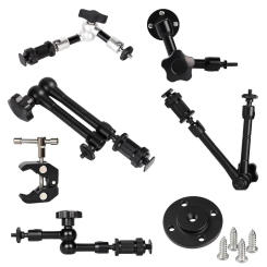 7/11/20 Inch Magic Arm Super Clamp Holder Stand for Metal Articulating DSLR Camera Photo Studio Photography Accessories Prop Kit