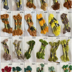 oneroom Multcolor DMC414-505  10Pcs/lot two labels Thread Cross Stitch Cotton Sewing Skeins Embroidery Thread Floss Kits 5