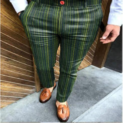 Breathable and comfortable cropped pants for men's casual wear, summer fashionable straight leg casual trend small suit pant MR7